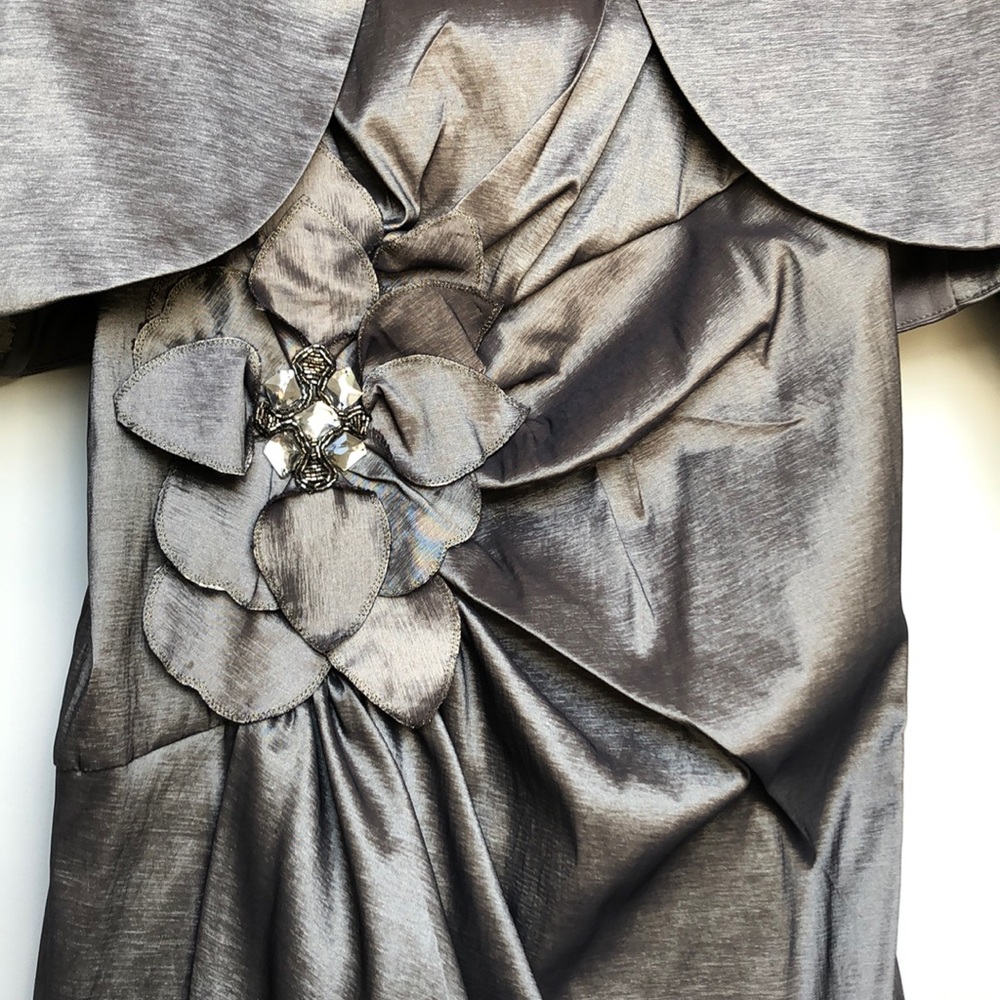 R & M Richard’s Collection 2 PC Metallic Dress and Blazer - Picture 3 of 8